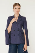 The Josephine Linen Blazer in Ink
