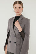 The Josephine Linen Blazer in Slate